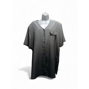 Christie & Jill Women's Black Button-Front Blouse - Size 2X - JC413